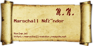 Marschall Nándor névjegykártya