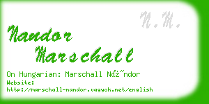 nandor marschall business card